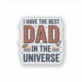 Beste papa in het heelal ruimte vector ontwerp_1 sticker (Voorkant)