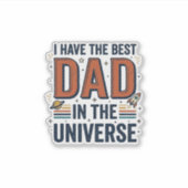 Beste papa in het heelal ruimte vector ontwerp_1 sticker (Voorkant)