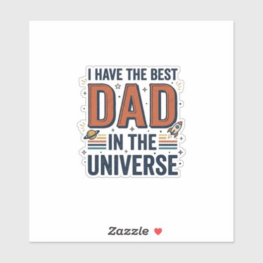 Beste papa in het heelal ruimte vector ontwerp_1 sticker (Vel)