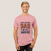 Beste papa in het heelal ruimte vector ontwerp_1 Tri-Blend shirt (Voorkant volledig)