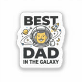 Beste papa in het heelal Vaderdag ruimte cadeau Sticker (Voorkant)