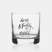 Beste papa in het oosten. Vaderdag Gift Whisky Glas (Voorkant)