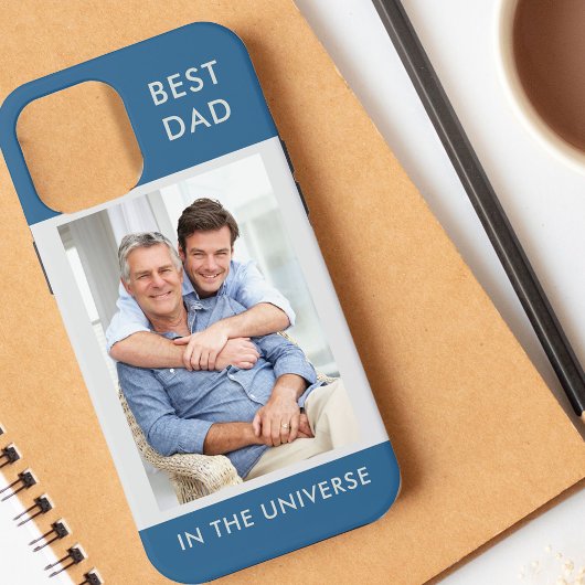 Beste papa in het universum Custom Foto | Blauwe s Case-Mate iPhone Case