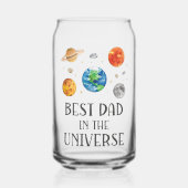 Beste papa in het universum grappige quote vadersd blikvorm glas (Voorkant)