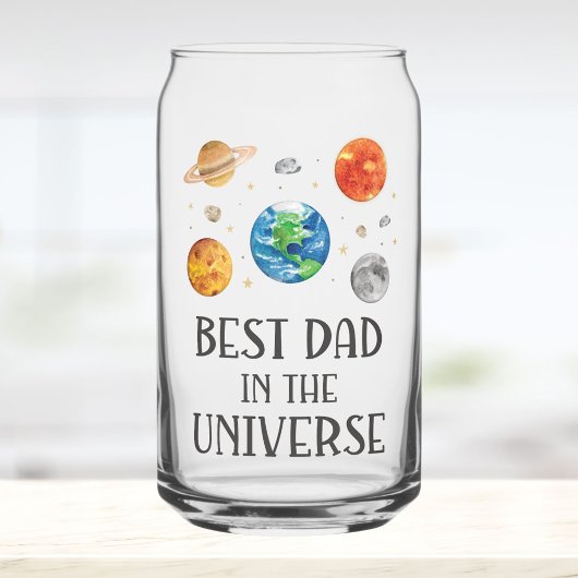 Beste papa in het universum grappige quote vadersd blikvorm glas