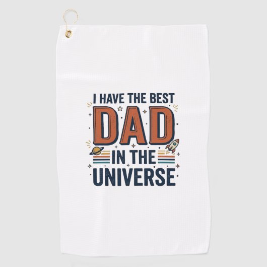 Beste papa in het Universum Ruimte Vector Design_1 Golfhanddoek (Voorkant)