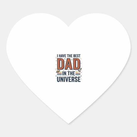 Beste papa in het Universum Ruimte Vector Design_1 Hart Sticker (Voorkant)