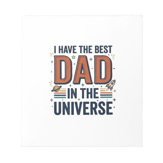 Beste papa in het Universum Ruimte Vector Design_1 Notitieblok (Voorkant)