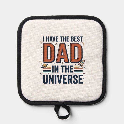 Beste papa in het Universum Ruimte Vector Design_1 Pannenlap (Voorkant)