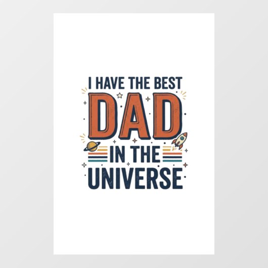 Beste papa in het Universum Ruimte Vector Design_1 Raamsticker (Vel)
