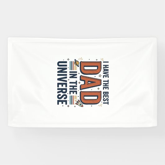 Beste papa in het Universum Ruimte Vector Design_1 Spandoek (Horizontaal)