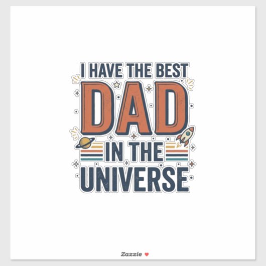 Beste papa in het Universum Ruimte Vector Design_1 Sticker (Vel)