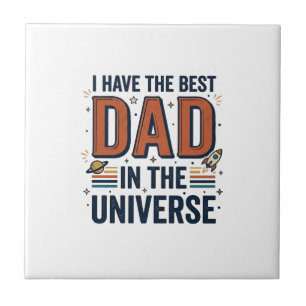 Beste papa in het Universum Ruimte Vector Design_1 Tegeltje