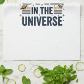 Beste papa in het Universum Ruimte Vector Design_1 Theedoek (Gevouwen)
