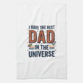 Beste papa in het Universum Ruimte Vector Design_1 Theedoek (Verticaal)