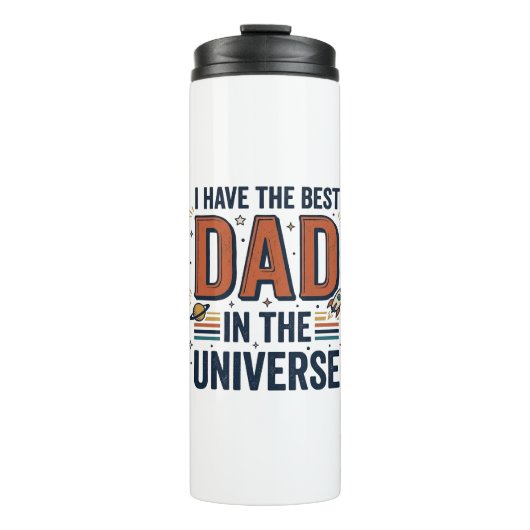 Beste papa in het Universum Ruimte Vector Design_1 Thermosbeker (Voorkant)