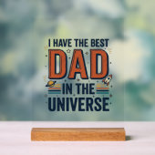 Beste papa in het universum ruimte vector ontwerp_ acryl bord (Neutraal)
