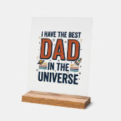 Beste papa in het universum ruimte vector ontwerp_ acryl bord (Hoek)