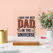 Beste papa in het universum ruimte vector ontwerp_ acryl bord (Huwelijk)