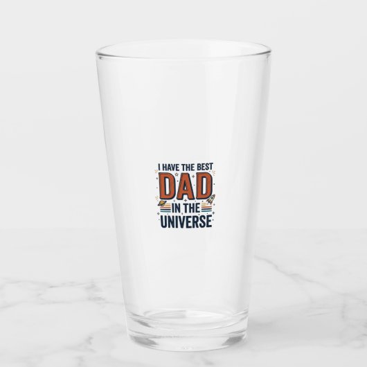 Beste papa in het universum ruimte vector ontwerp_ glas (Voorkant)