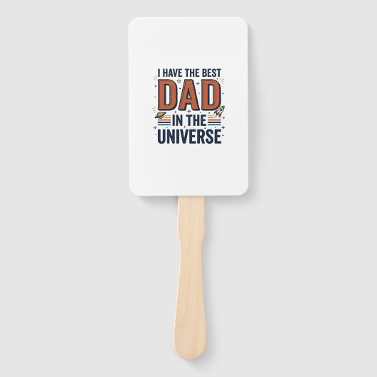 Beste papa in het universum ruimte vector ontwerp_ handwaaier (Voorkant)