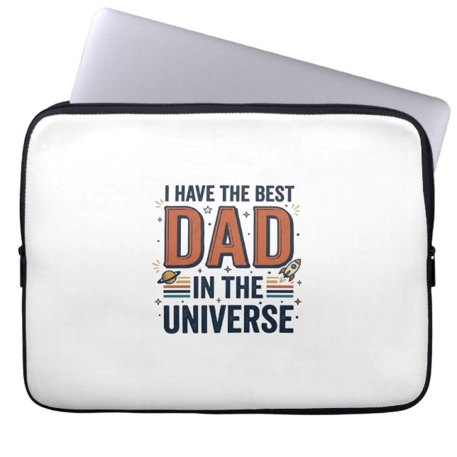 Beste papa in het universum ruimte vector ontwerp_ laptop sleeve (Voorkant)
