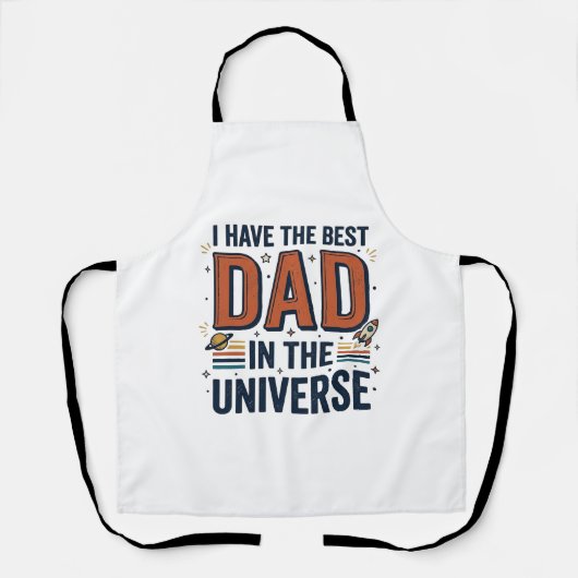 Beste papa in het universum ruimte vector ontwerp_ schort (Voorkant)