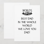 BESTE PAPA KAART, VADER DAG KAART (Voorkant / Achterkant)
