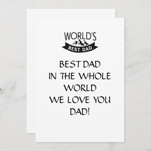 BESTE PAPA KAART, VADER DAG KAART (Voorkant / Achterkant)