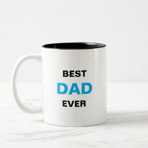 Beste Papa kalligrafie in turquoise blauw & zwart Tweekleurige Koffiemok