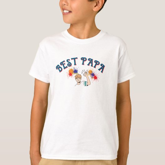 Beste Papa" Kinderen T-shirt – Schattige Boy Desig (Voorkant)