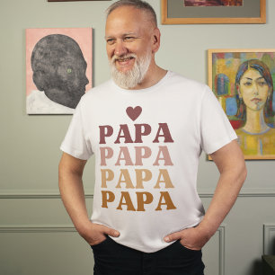 Beste Papa Kleurrijke Retro Bold Papa Vaderdag T-shirt
