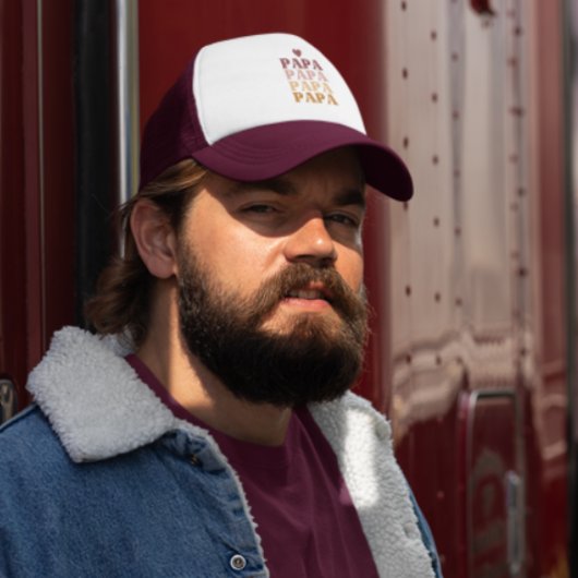 Beste Papa Kleurrijke Retro Bold Papa Vaderdag Trucker Pet