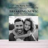 Beste papa krant aangepaste foto acryl bord (Neutraal)