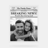 Beste papa krant aangepaste foto acryl bord (Voorkant)