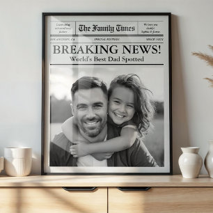 Beste papa krant aangepaste foto poster