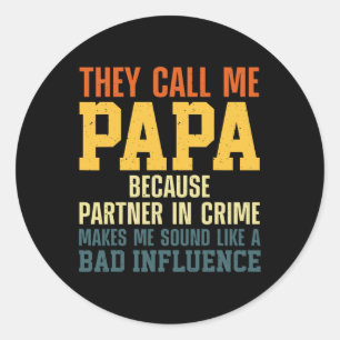 Beste papa kunst voor opa van kleinkinderen vader' ronde sticker
