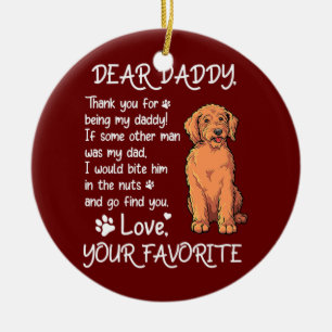 Beste papa Labradoodle Dog Pa Vaderdag Keramisch Ornament