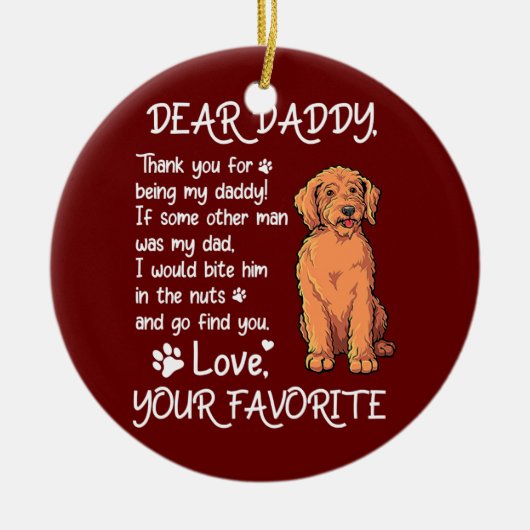 Beste papa Labradoodle Dog Pa Vaderdag Keramisch Ornament (Voorkant)