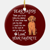 Beste papa Labradoodle Dog Pa Vaderdag Keramisch Ornament (Achterkant)