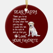 Beste papa Labrador Dog Dad Vaderdag Keramisch Ornament (Voorkant)