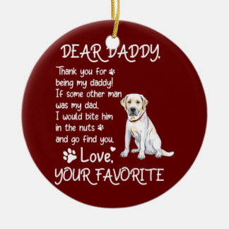 Beste papa Labrador Dog Dad Vaderdag Keramisch Ornament