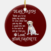 Beste papa Labrador Dog Dad Vaderdag Keramisch Ornament (Achterkant)