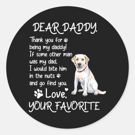 Beste papa Labrador Dog Dad Vaderdag Ronde Sticker (Voorkant)