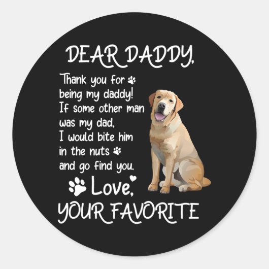 Beste papa Labrador Dog Dad Vaderdag Ronde Sticker (Voorkant)