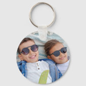 Beste Papa Laurel Krans Custom Foto Zwart Sleutelhanger (Achterkant)