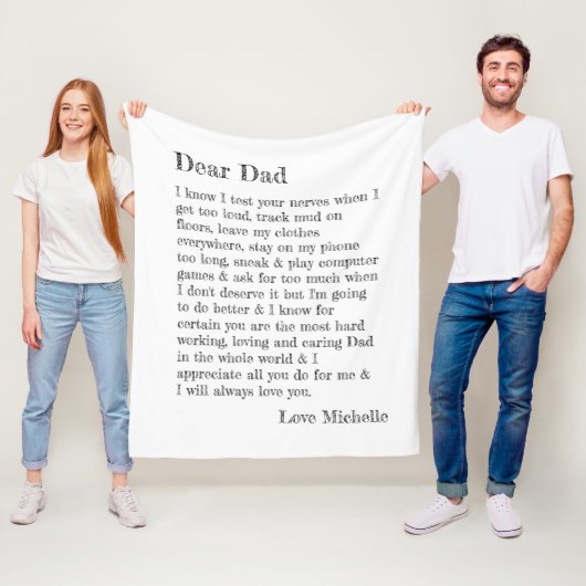 Beste Papa Lettertypografie Persoonlijk Fleece Deken (In situ)