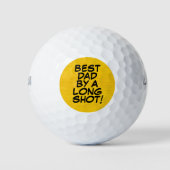 Beste papa leuke retro stripboek Vaderdag Golfballen (Voorkant)