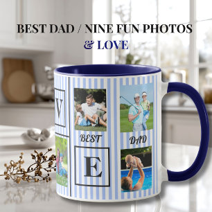 Beste papa LIEFDE Aangepaste negen foto collage ko Mok