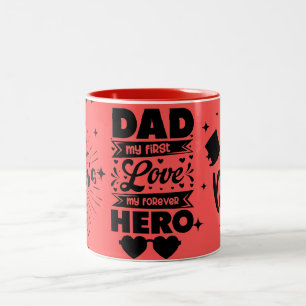 Beste Papa Liefde Papa, Vaderdag, Papa Cadeau Tweekleurige Koffiemok